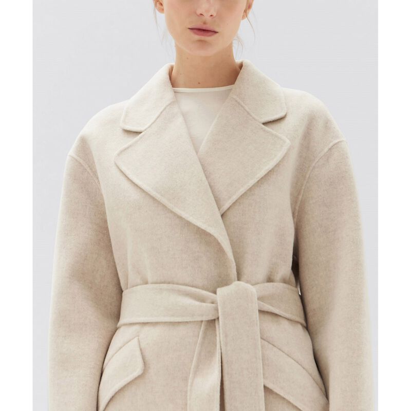 Assembly Label Sadie Single Breasted Wool Coat Oat Marle image number 2
